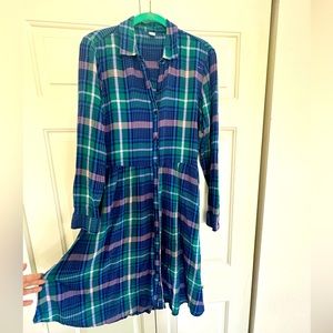 Old Navy Blue Midi Shirt Dress